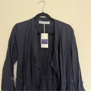 NWT Navy Zara Draped Jacket